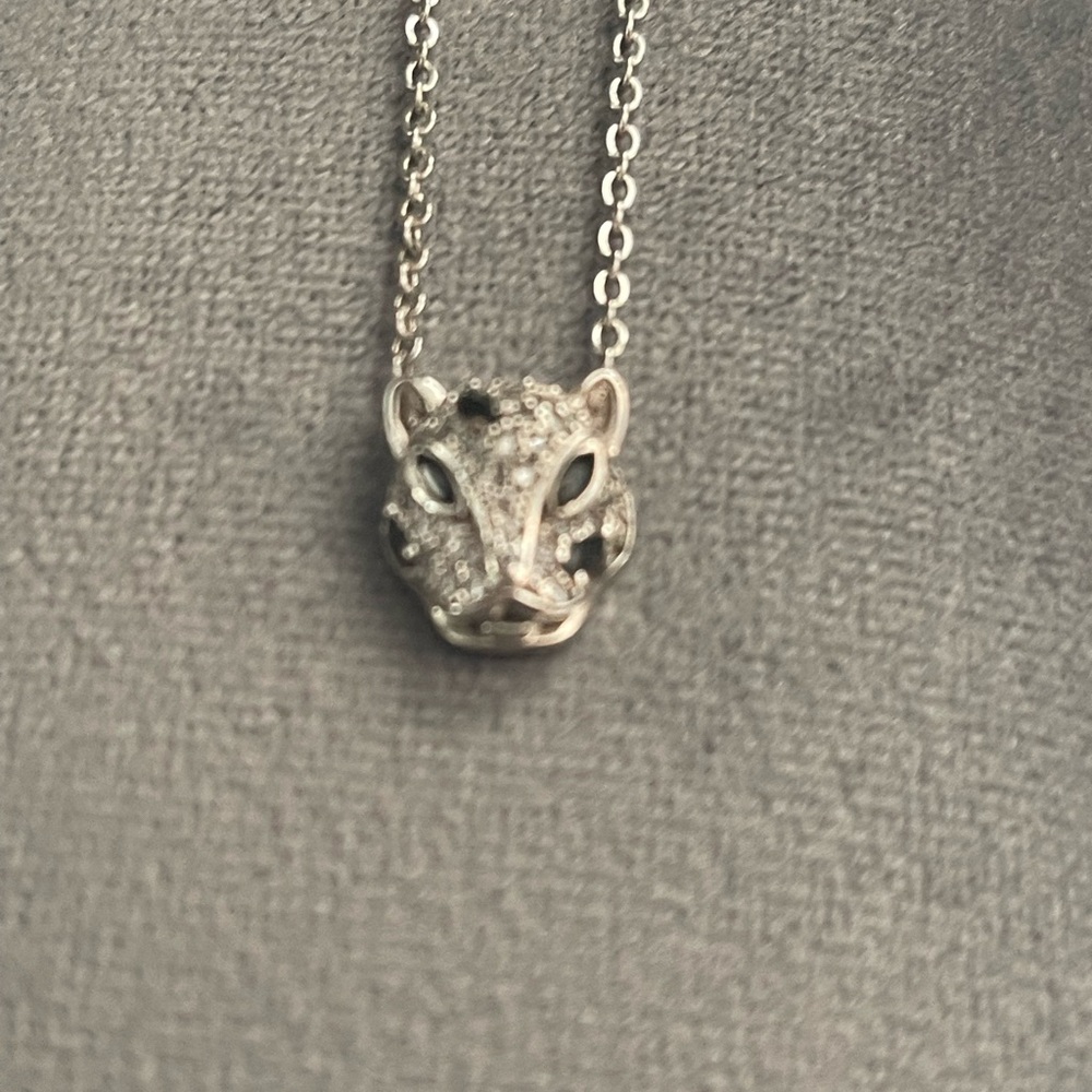 Melinda Maria Baby Silver Jaguar Pendant Necklace